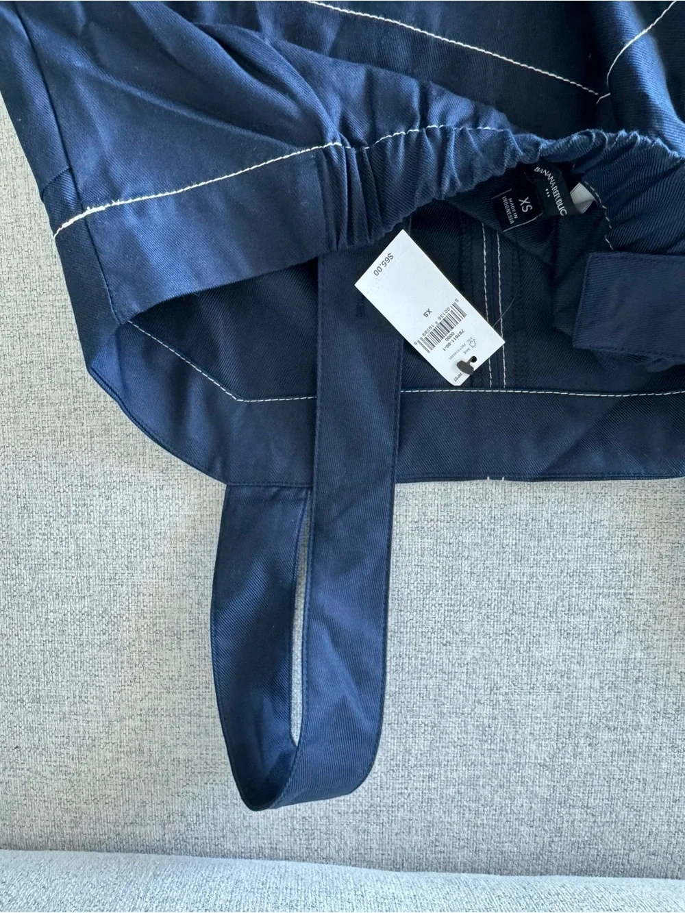 Matching Set - Navy shorts & tank top set with white stitching - BR